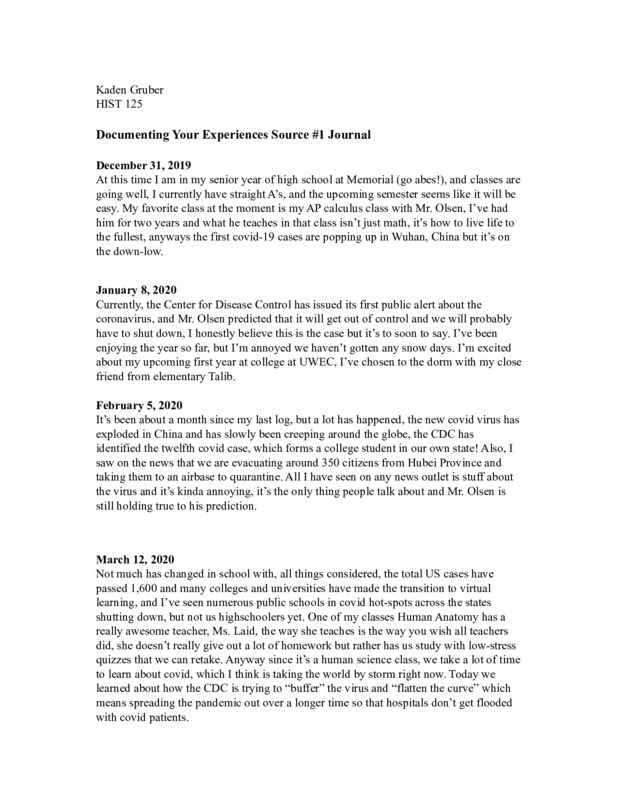 A journal entry of my covid experience. · Western Wisconsin COVID-19 ...